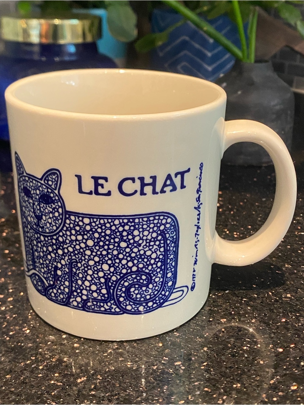 Vintage Taylor and Ng "Le Chat" Mug, Cat, Mouse and Ball of Yarn - Signed